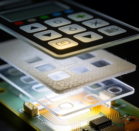 A close-up of a backlit membrane switch panel.jpg