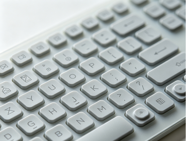 Custom membrane keypad with printed icons and tactile buttons