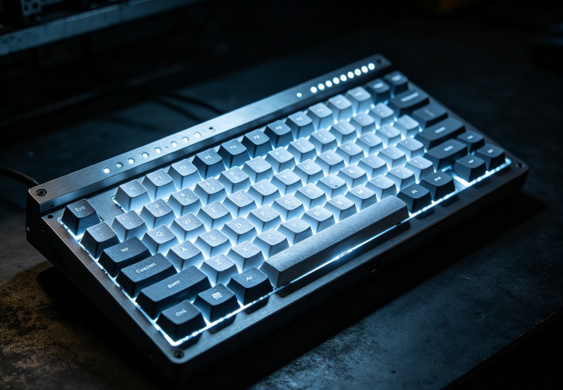 Backlit membrane keypad illuminated in dark environment.jpg