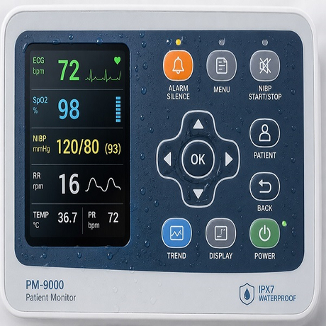 Waterproof membrane switch used on a medical monitoring device.jpg