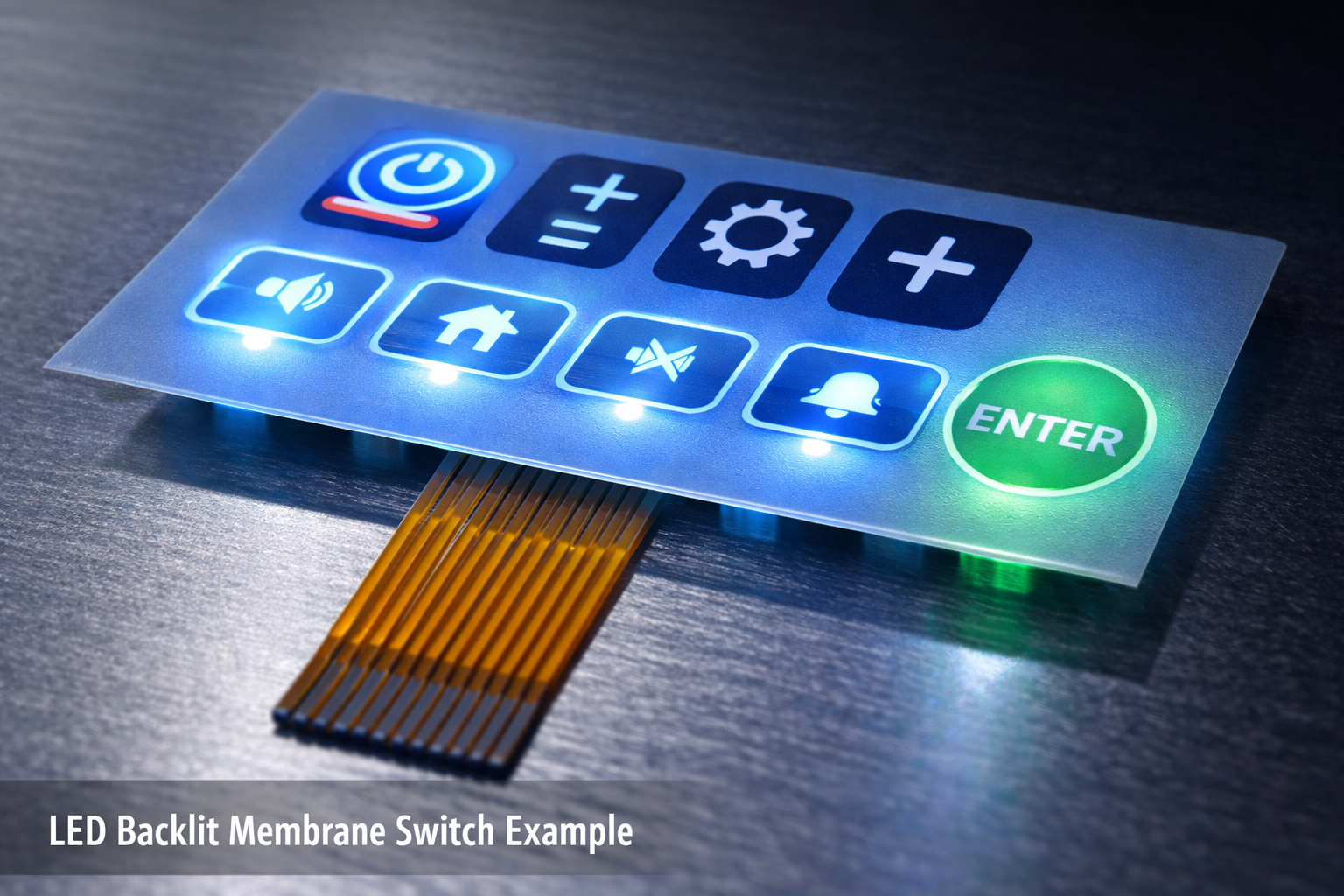LED Backlit Membrane Switch Example