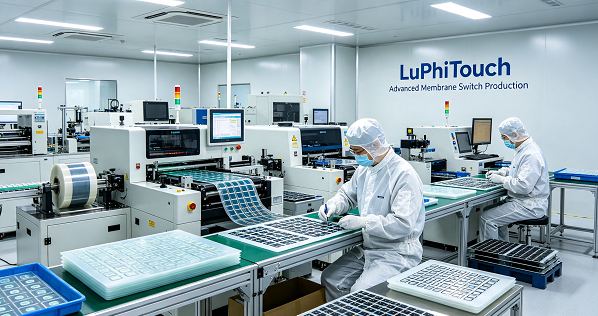 LuPhiTouch custom membrane switch manufacturing facility with advanced production equipment.png