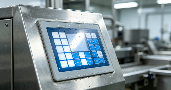industrial backlit membrane switch control panel installed on machine.png